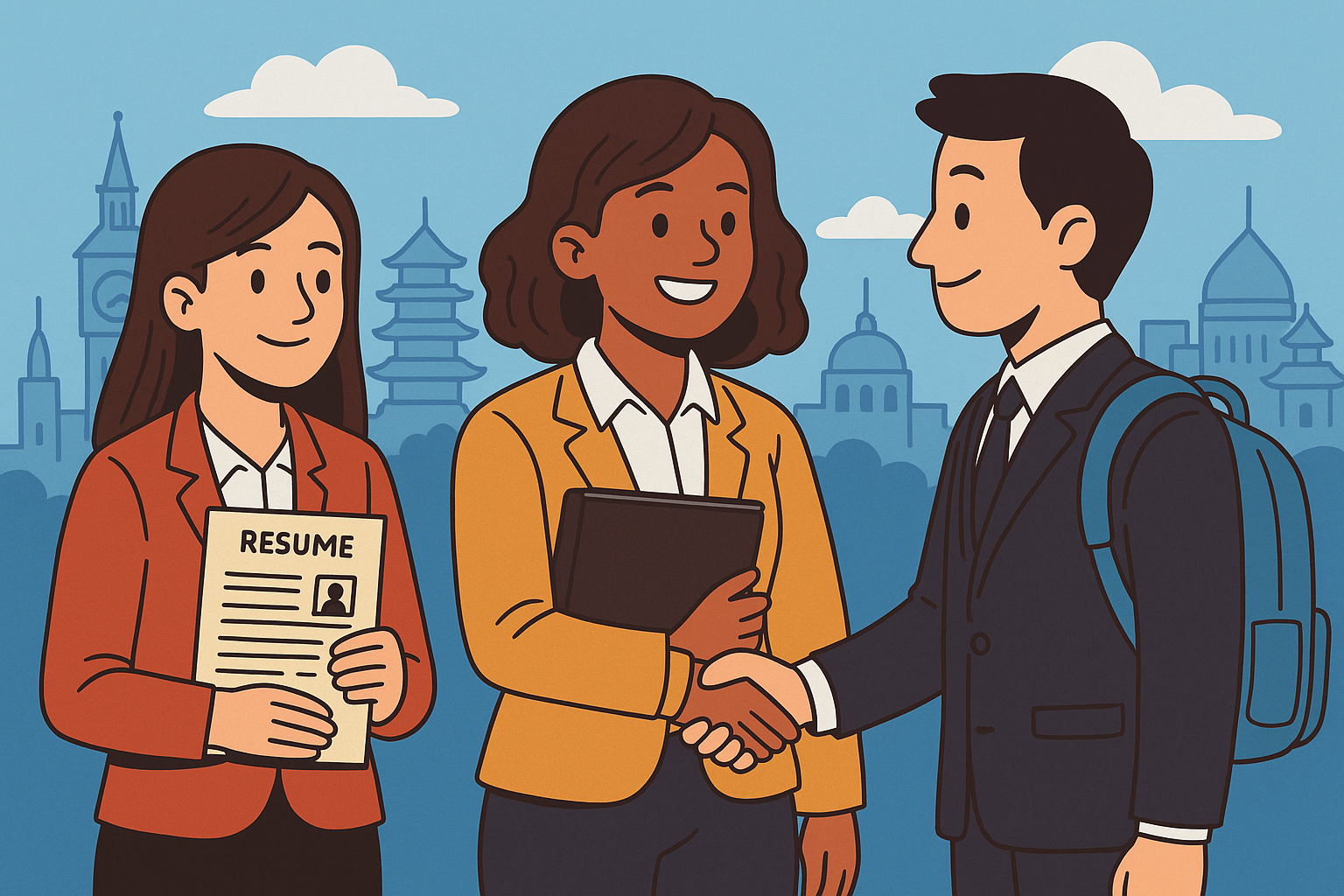 International student accepting a job.