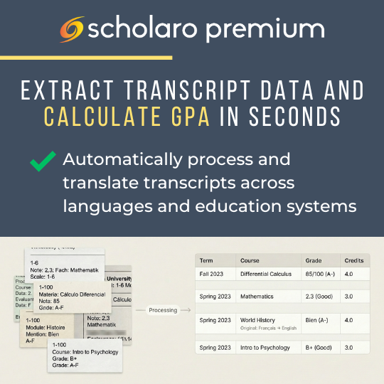 Extract transcript data and calculate GPA in seconds